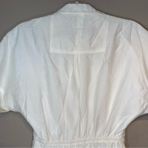 Zara White Wide Short Sleeve Button Down Dress. Size XS - Picture 7 of 17